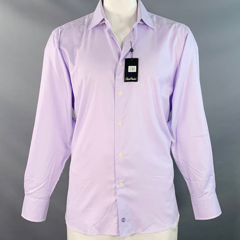DAVID DONAHUE Size XXL Purple Lilac Woven Cotton Spread Collar Long Sleeve Shirt