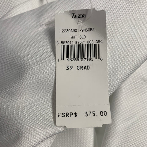 ERMENEGILDO ZEGNA Size S White Cotton Cutaway Collar Long Sleeve Shirt