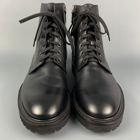 Bottes cheville à lacets en cuir noir AQUATALIA Taille 11