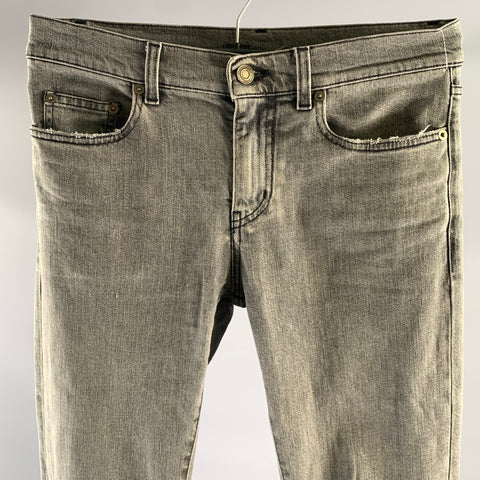 SAINT LAURENT Size 28 Grey Denim Skinny Jeans