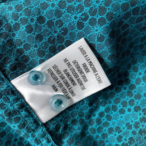 ROBERT GRAHAM Size XXL Teal Geometric Cotton Button Up Long Sleeve Shirt