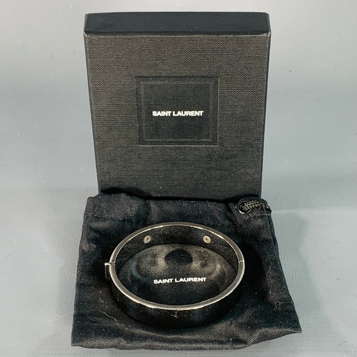 SAINT LAURENT Sterling Silver Gold Cuff Bracelet