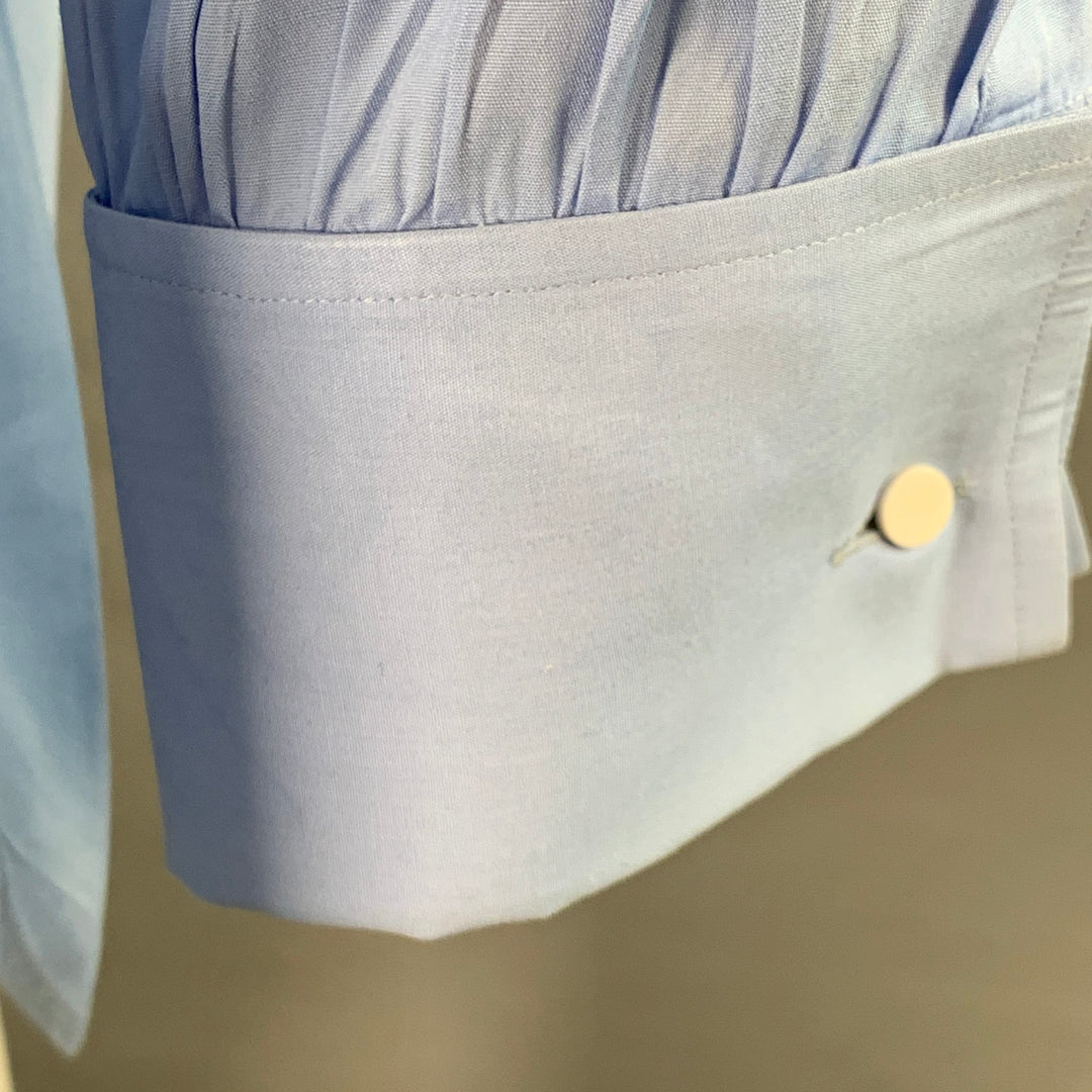TURNBULL & ASSER Size L Blue Cotton French Cuff Long Sleeve Shirt