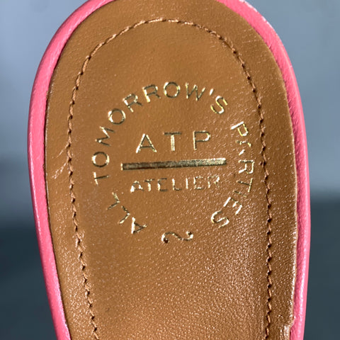 ALL TOMORROW'S PARTIES Size 7 Pink Wool Textured Leather Trim Mules Pumps