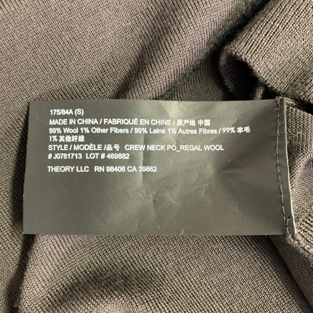 THEORY Size S Brown Wool Jersey Long Sleeve Crew Neck Pullover