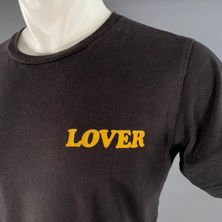 BIANCA CHANDON Size M Black Graphic Cotton Crew-Neck T-shirt