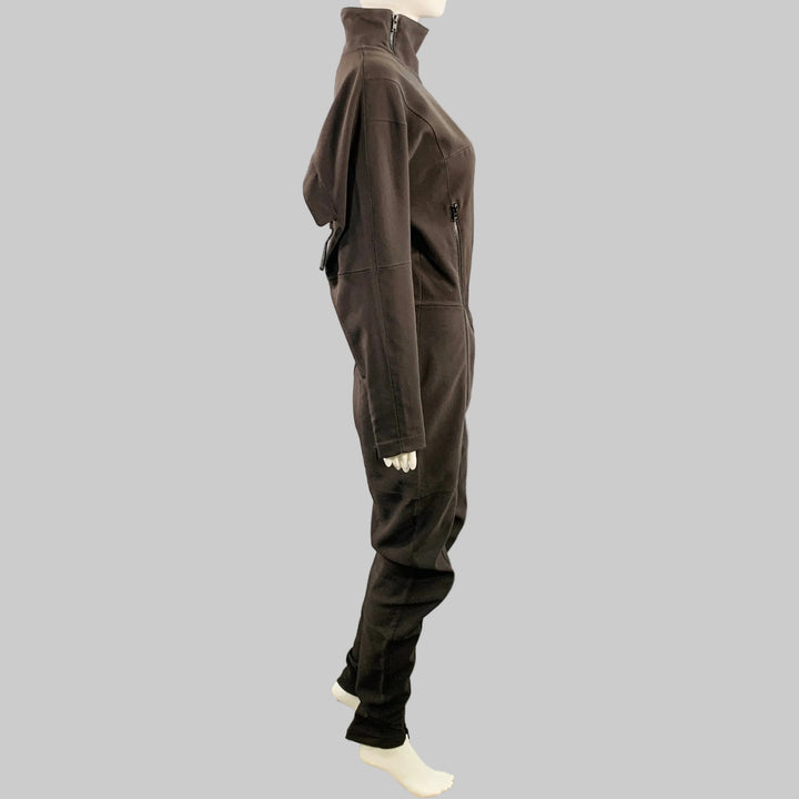 ISSEY MIYAKE Size M Black Polyester Blend High Neck Zip Up Jumpsuit