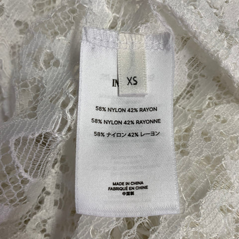 INTERIOR Size XS Off White Nylon Blend Lace Shirt Pants Set