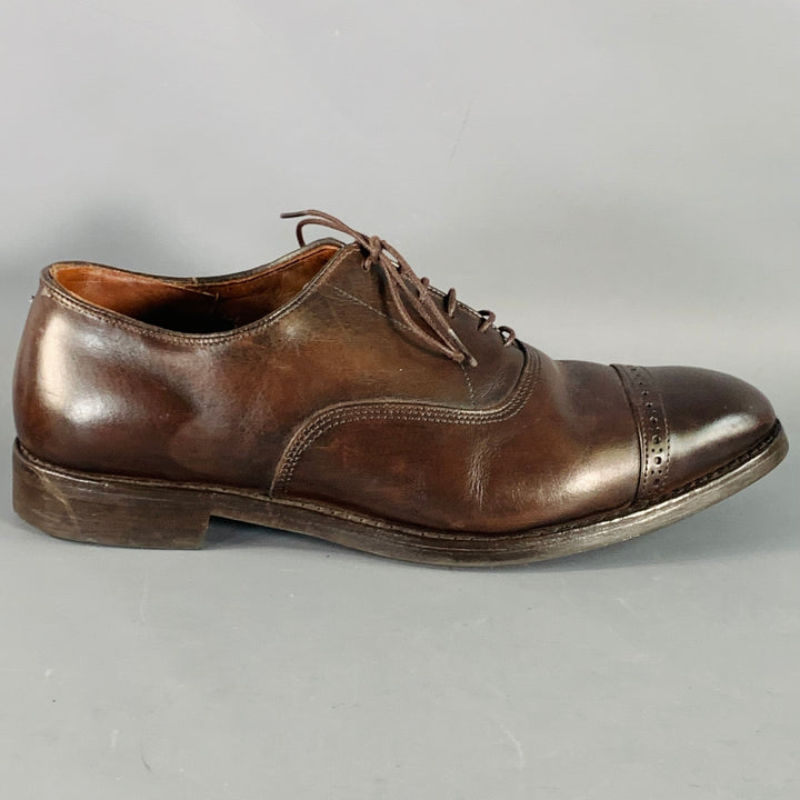ALLEN EDMONDS Size 11 Fifth Avenue Brown Leather Oxford Cap Toe Lace-Up Shoes