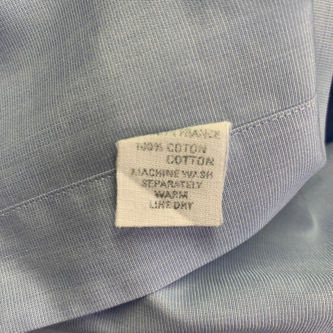 CHARVET Size L Light Blue Cotton Spread Collar Long Sleeve Shirt