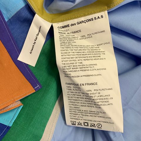 COMME des GARCONS SHIRT Size S Blue Karl Benjamin Color Block Long Sleeve Shirt