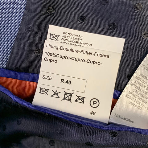 PAUL SMITH Costume Homme Taille 40R Laine Bleue Revers Crantés