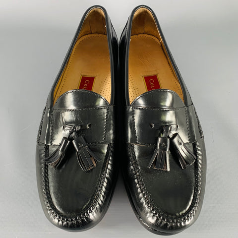 COLE HAAN Size 10 Black Leather Tassels Loafers