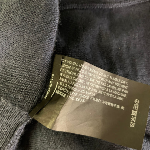 THEORY Size M Navy Knit Merino Wool Blend Full Zip Sweater