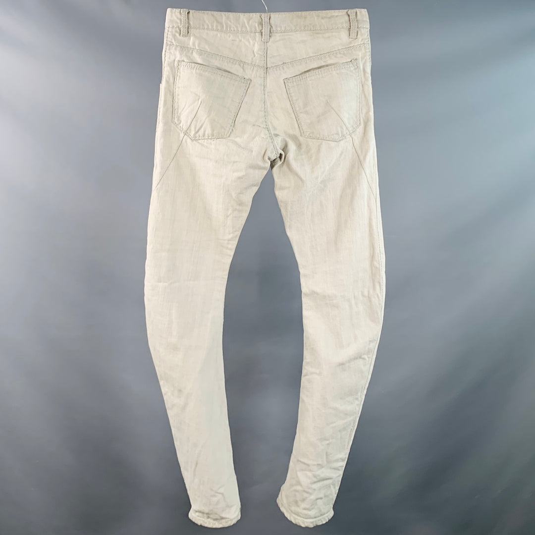ATTACHMENT Size M Grey Wash Cotton Twill Low Rise Button Fly Jeans