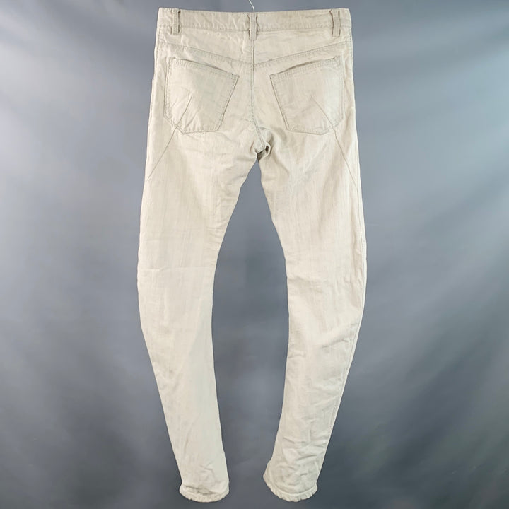ATTACHMENT Size M Grey Wash Cotton Twill Low Rise Button Fly Jeans