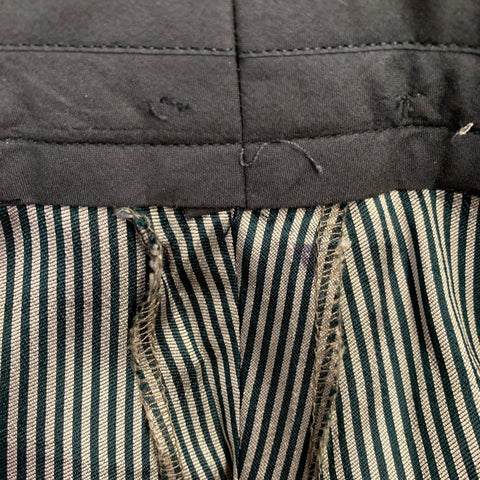 DRIES VAN NOTEN Size 31 Black Silver Stripe Silk Flat Front Dress Pants