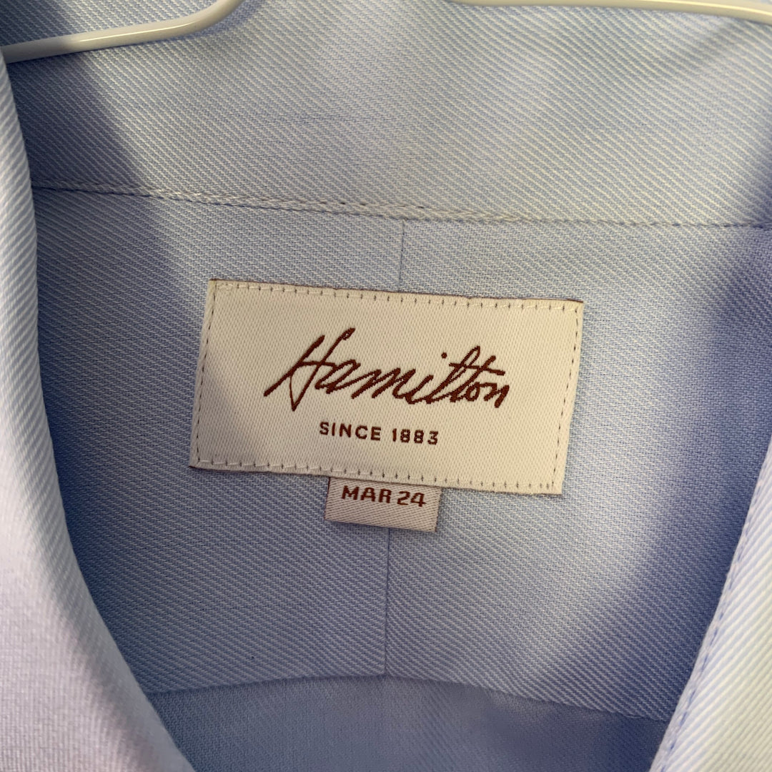 HAMILTON Size S Blue Light Blue Cotton Spread Collar Long Sleeve Shirt