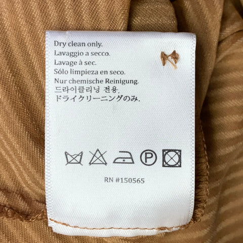 SIES MARJAN Size 4 Tan Viscose Silk Velvet Diagonal Stripe One Pocket Shirt