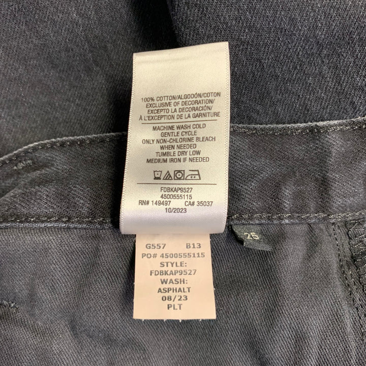 FAVORITE DAUGHTER Size 25 The Sadie Black Denim Twill Button Fly Midi Skirt