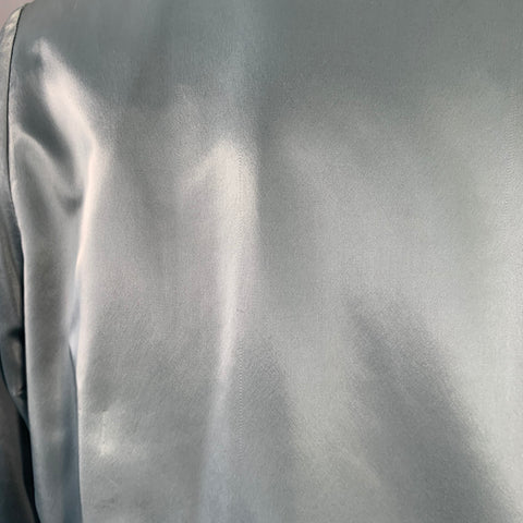 MAISON MARGIELA Size S Blue Grey Contrast Trim Satin Bomber Jacket