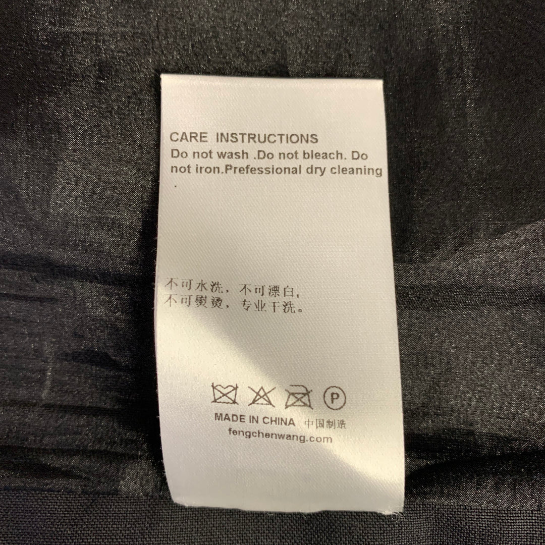 FENG CHEN WANG Size L Black Mixed Fabrics Wool Zip Up Vest