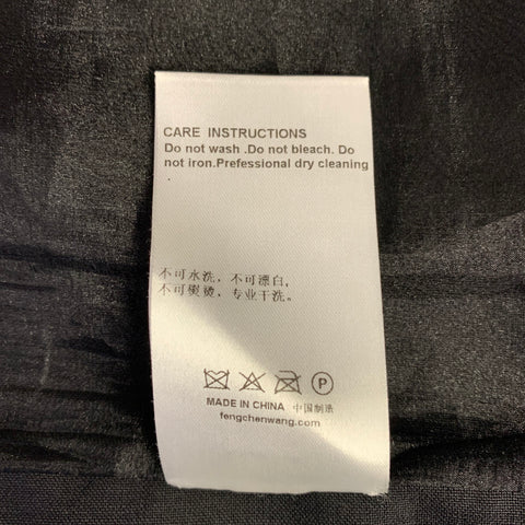 FENG CHEN WANG Size L Black Mixed Fabrics Wool Zip Up Vest