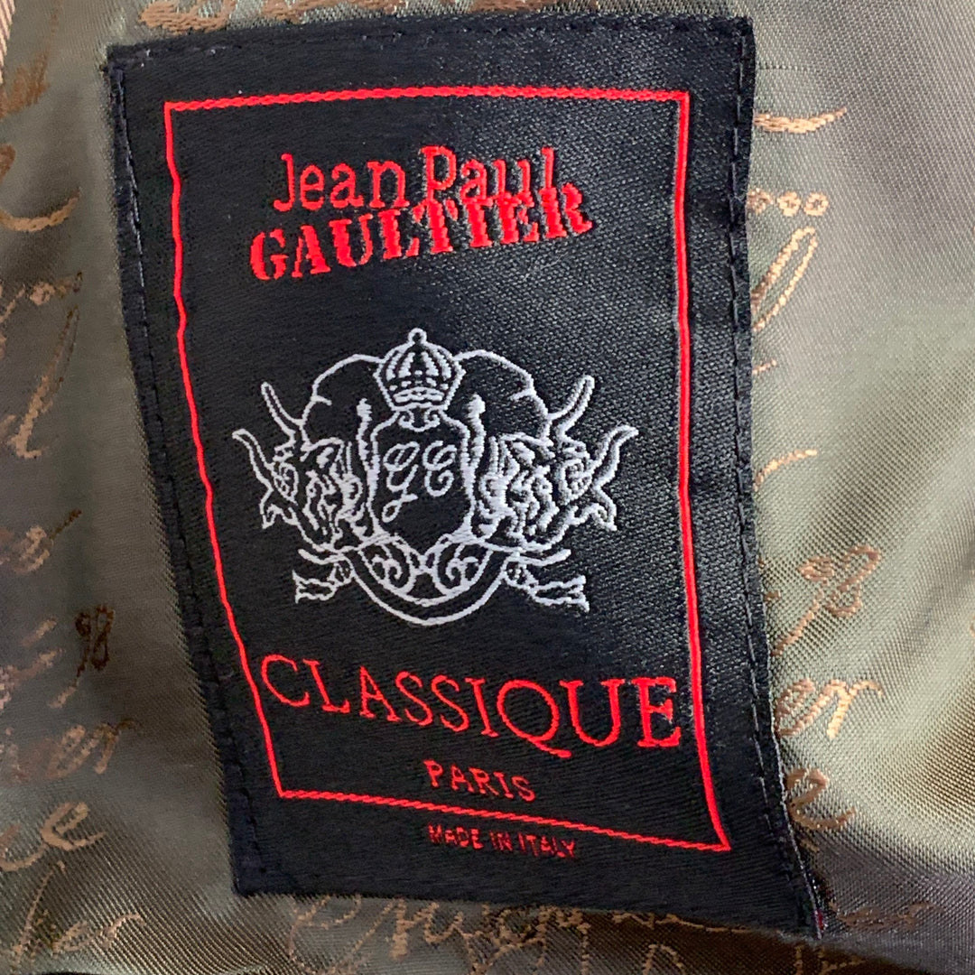 JEAN PAUL GAULTIER Size 6 Beige Wool Single Breasted Skirt Suit