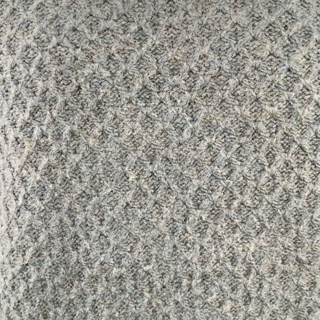 CIRCOLO Size M Blue Grey Diamond Cable Knit Merino Wool Crew Neck Sweater