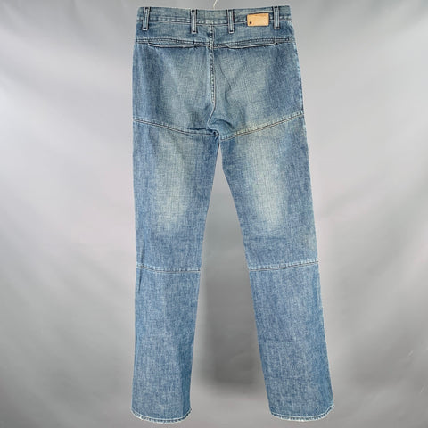 BUCKLER Size 31 Blue Cotton Denim Straight Jeans