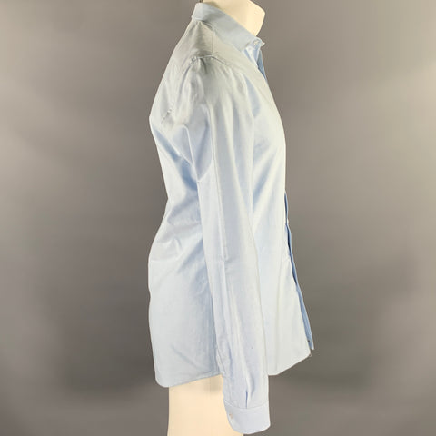 CUSTOM MADE Size M Light Blue Oxford Cotton Button Up Long Sleeve Shirt