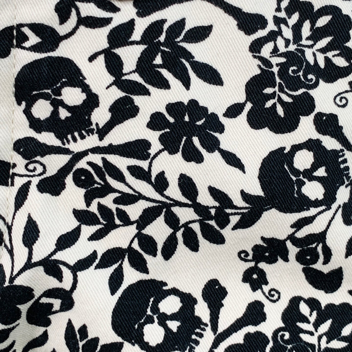 DENIM & SUPPLY Size 30 White Black Abstract Floral Skull Cotton Bermuda Shorts