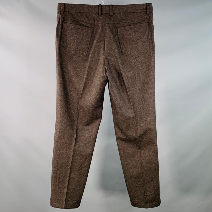 SAKS FIFTH AVENUE Size 38 Brown Heather Wool Jean Cut Casual Pants