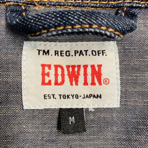 EDWIN Size M Navy Cotton Denim  Patch Pockets Chore Jacket