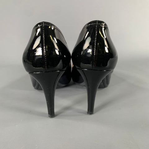 PRADA Size 8 Black Patent Leather Shiny Patent Pumps