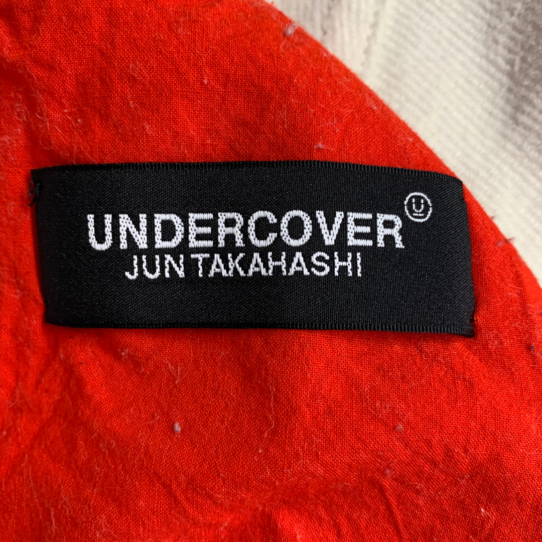 UNDERCOVER Size XL White Red Twill Cotton Contrast Trim Chore Jacket