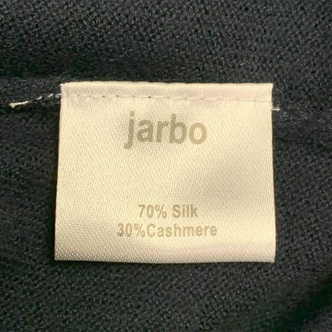 JARBO Size 2 Navy Silk Cashmere Short Sleeve Crew Neck Oversized T-shirt Casual Top