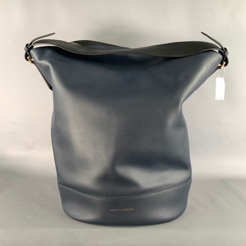 WANT LES ESSENTIELS DE LA VIE Navy Black Leather Bucket Bags