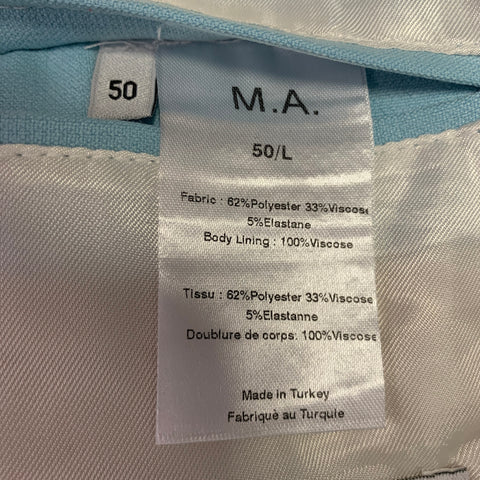 MARTIN ASBJORN Size 40 Long Light Blue Shawl Collar Sport Coat