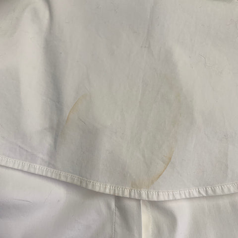 Robe chemise JARBO taille S, mélange de coton blanc, boutons cachés, manches 3/4