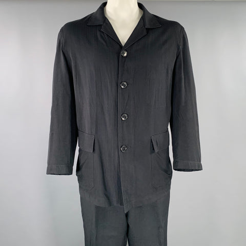 Y's by YOHJI YAMAMOTO Size L Black Rayon Single Breasted Suit