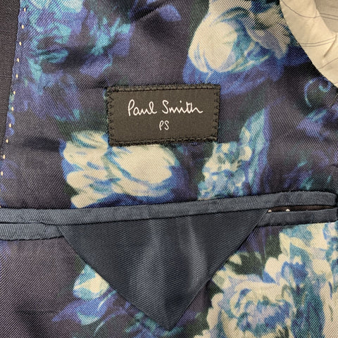 PS by PAUL SMITH Chest Size 36 Two Toned Navy & Black Wool / Mohair Sport Coat