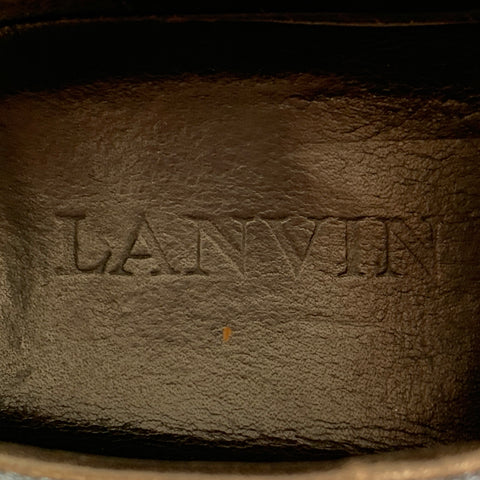 LANVIN Pointure 8 BDB1 Baskets basses en cuir color block noir et bleu marine