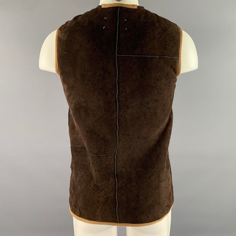 MAISON MARTIN MARGIELA Size M Brown Reversible Shearling Full Zip Vest