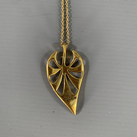 PILGRIM Gold Cream Leaves Necklace