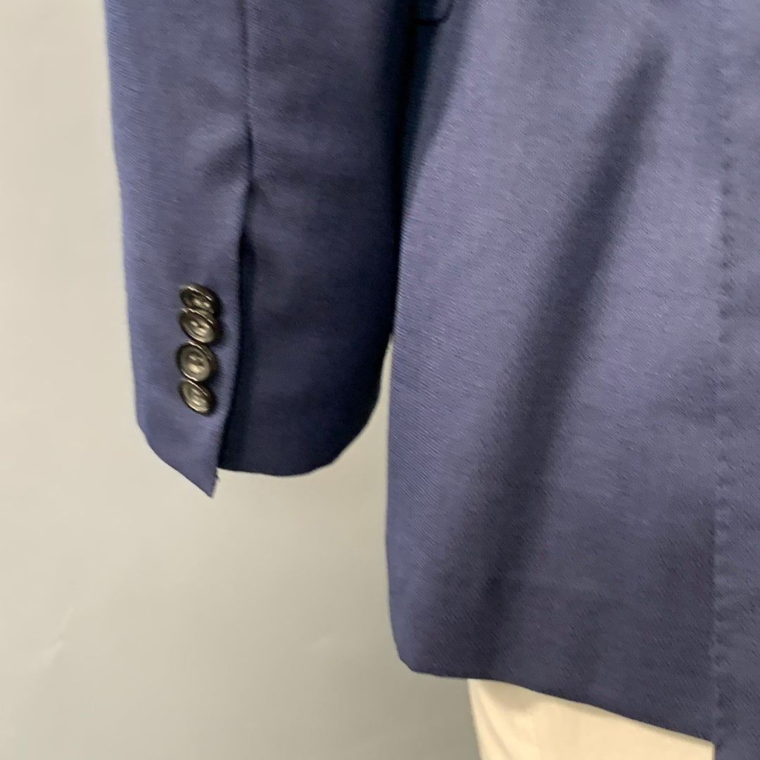 SARTORIO Size 44 Regular Navy Wool Notch Lapel Sport Coat