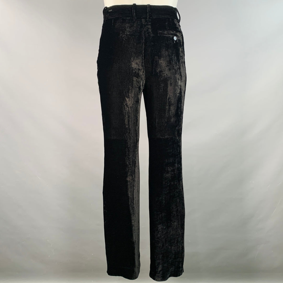 SIES MARJAN Size S Black Velvet Silk Cotton Button Up Shirt Pants Set