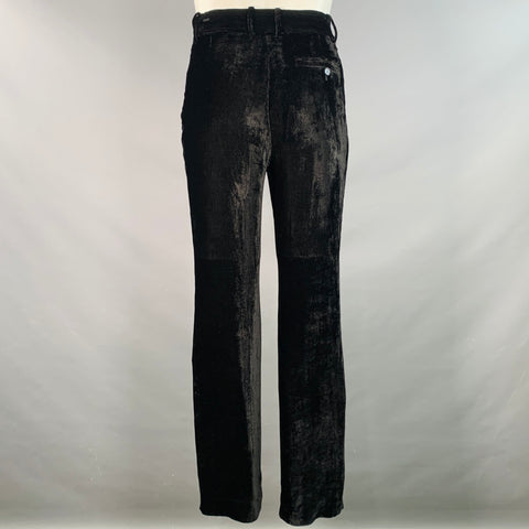 SIES MARJAN Size S Black Velvet Silk Cotton Button Up Shirt Pants Set