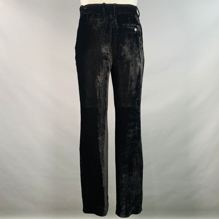 SIES MARJAN Size S Black Velvet Silk Cotton Button Up Shirt Pants Set