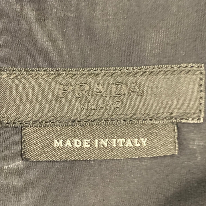 PRADA SS18 Size L James Jean Laser Monkey Black White Graphic Cotton Long Sleeve Shirt